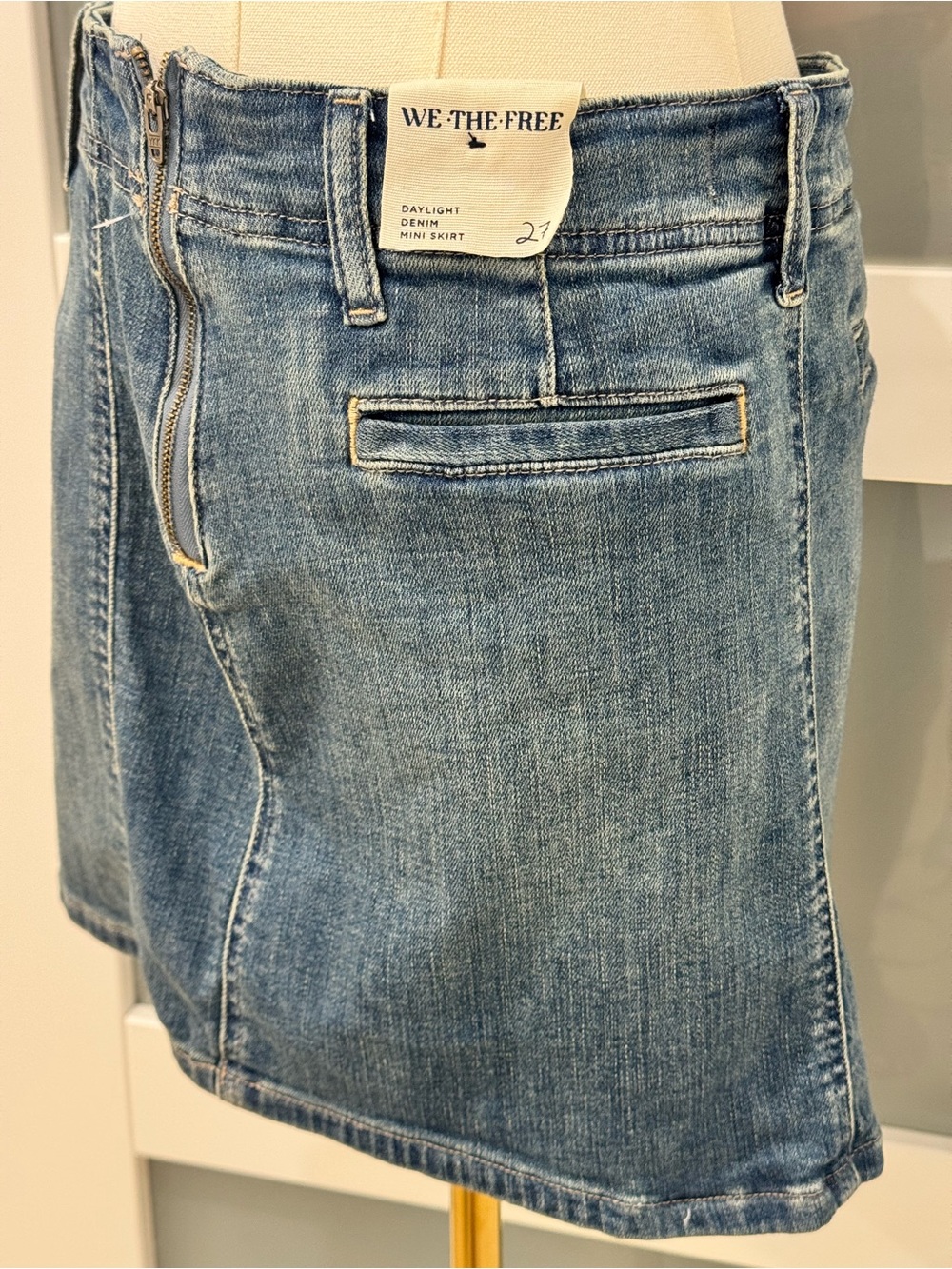NWT🔖 Free People We The Free Daylight Denim Mini Skirt Size 27 - Picture 6 of 10